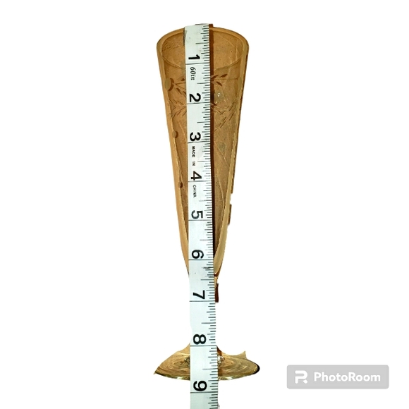 Vintage Set Of 6 Noritake Sasaki Leafy Vine Clear Crystal Champagne Glasses - Picture 9 of 11